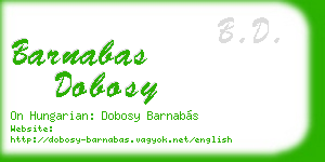 barnabas dobosy business card